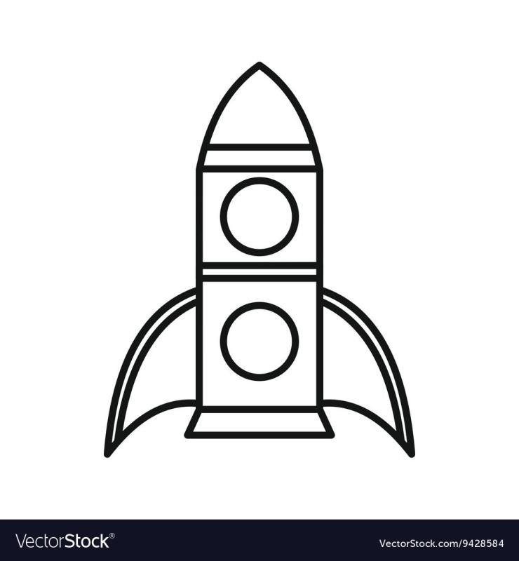 Поэтапное рисование ракеты для детей