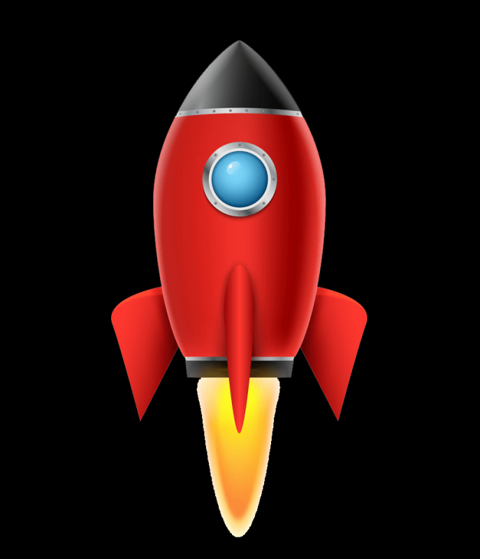 Эмодзи ракета на прозрачном фоне