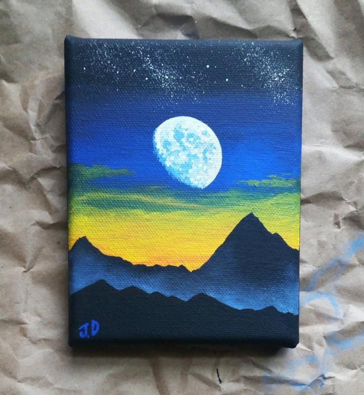 Мини пейзажи акрилом