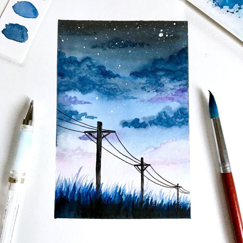 Космос акварелью