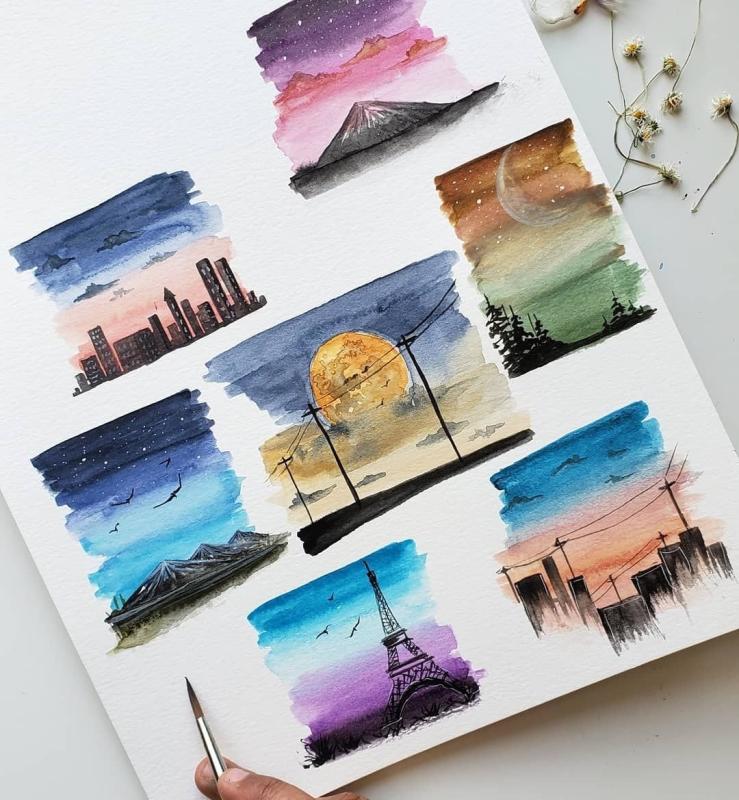 Космос гуашью