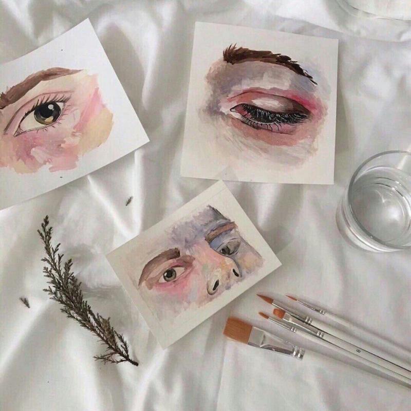 Маленькие открыточки акварелью