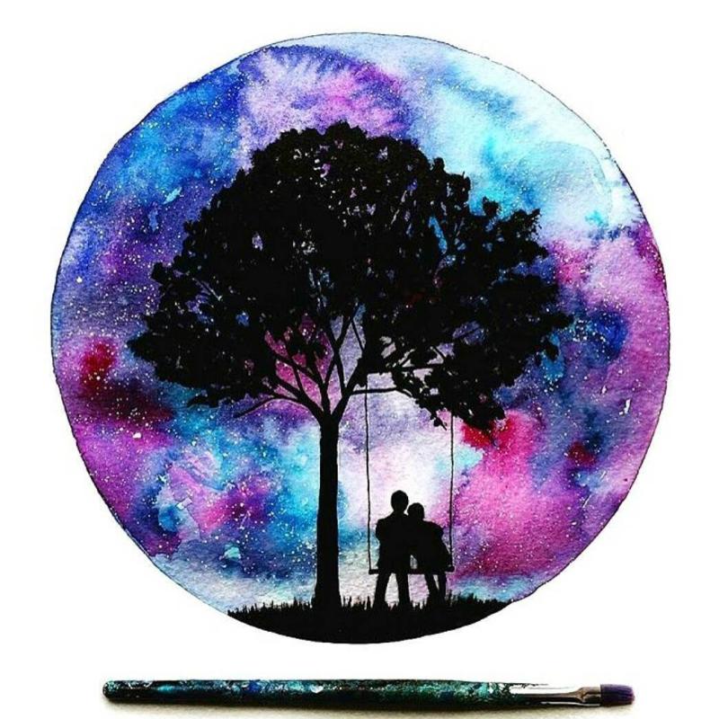 Рисование акварелью в скетчбуке