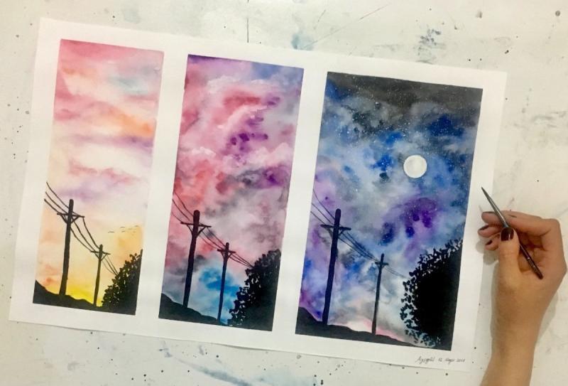 Открытки акварелью