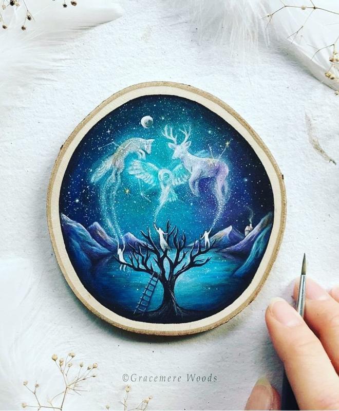 Пейзаж акрилом космос