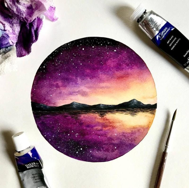 Маленькие рисунки акварелью