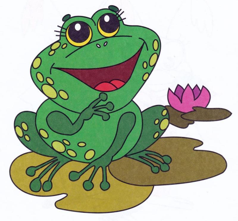 Лягушка разукрашка для детей