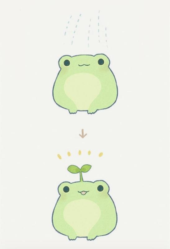 Лягушка нарисованная милая