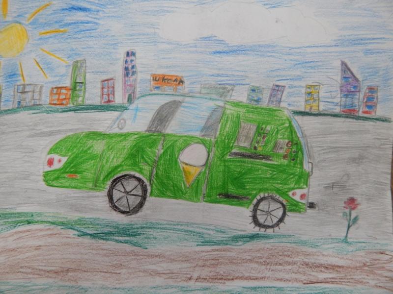 Детский рисунок автомобиля