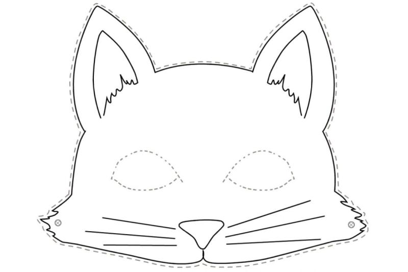 Маска кошки раскраска
