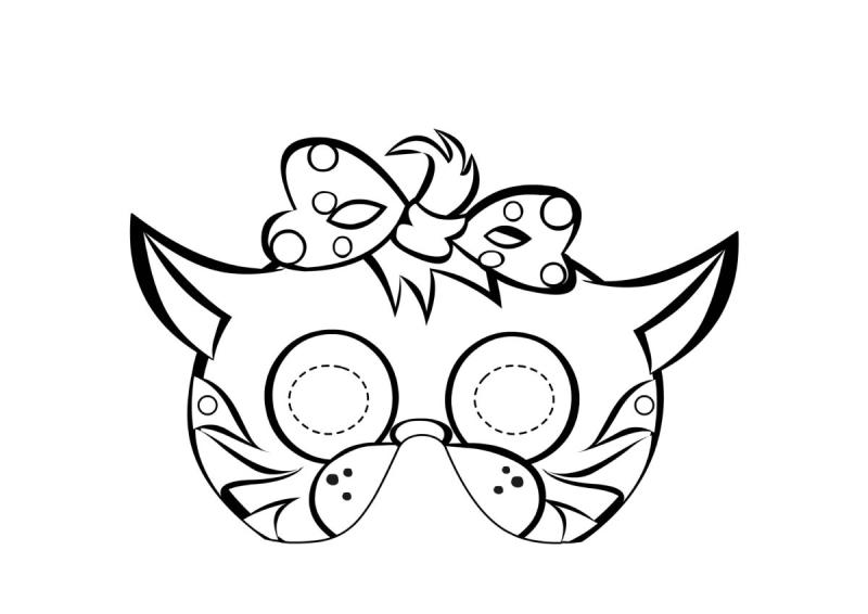Маска кота раскраска