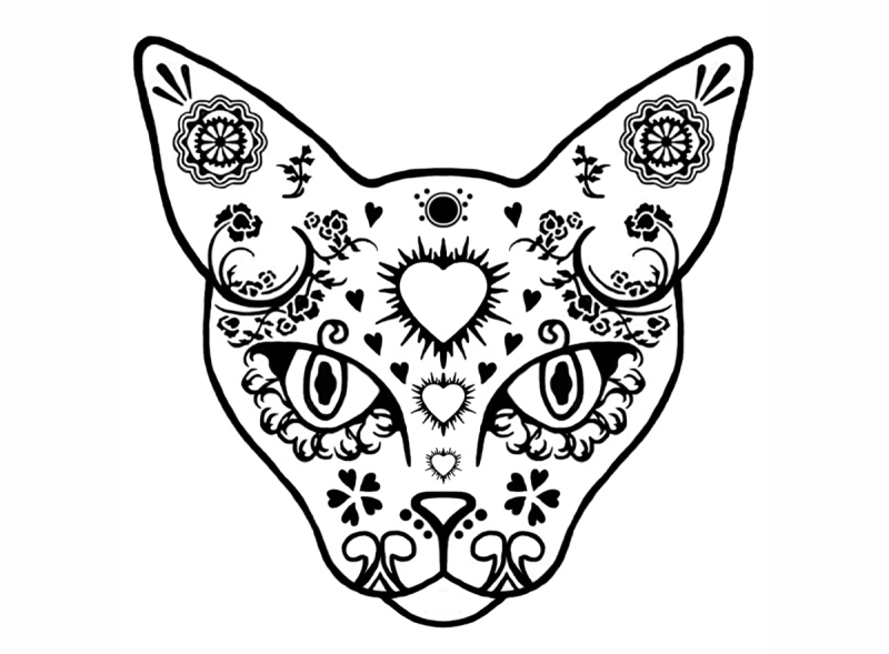 Маска кота раскраска