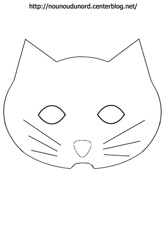 Маска кошки трафарет