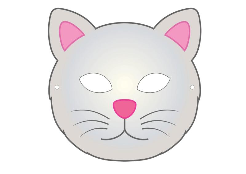 Маска кота раскраска