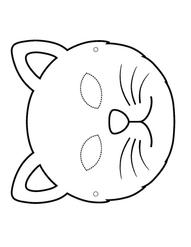 Маска кошки раскраска