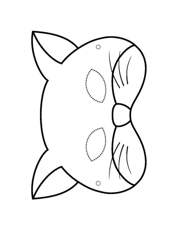 Маска кошки трафарет