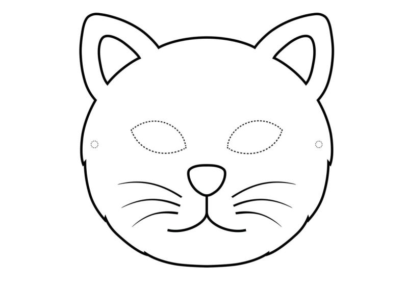 Маска кошки раскраска