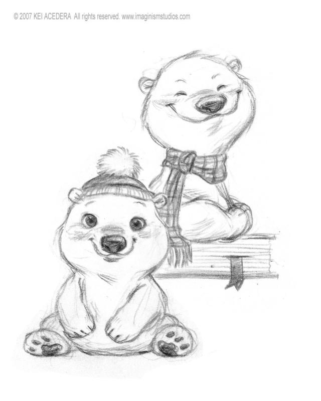 Грозный медведь нарисованный