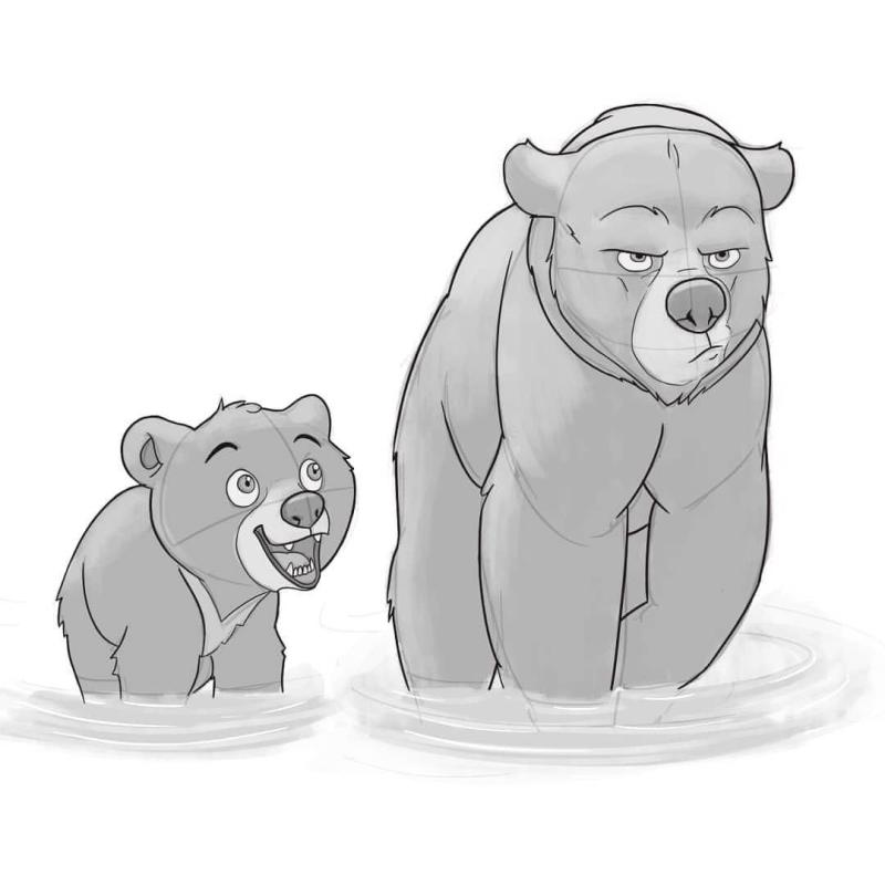Бурый медведь эскиз