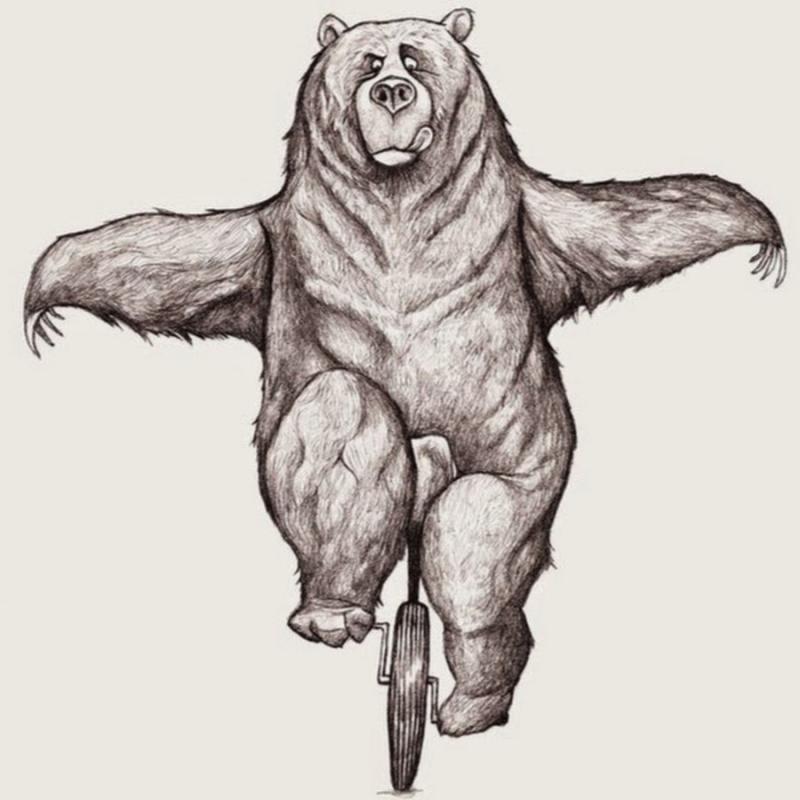 Медведь стоя эскиз