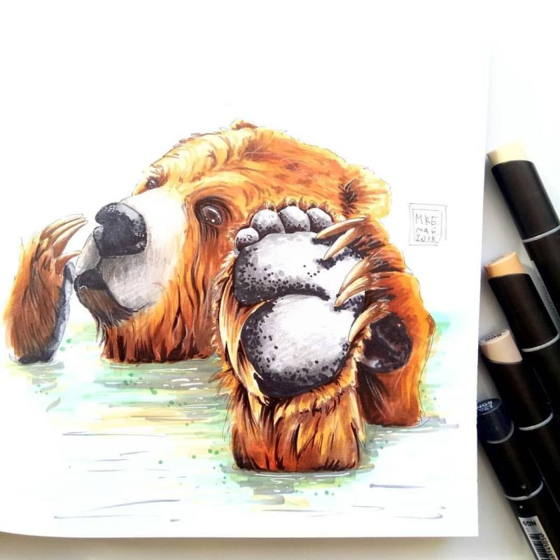 Скетчинг маркерами мишки