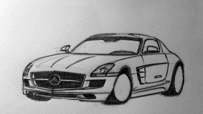 Mercedes-Benz 300sl drawing