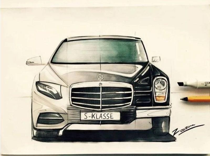 Дизайнерская машина рисунок