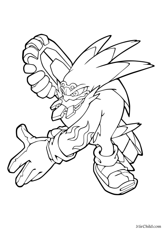 Соник с мечом раскраска