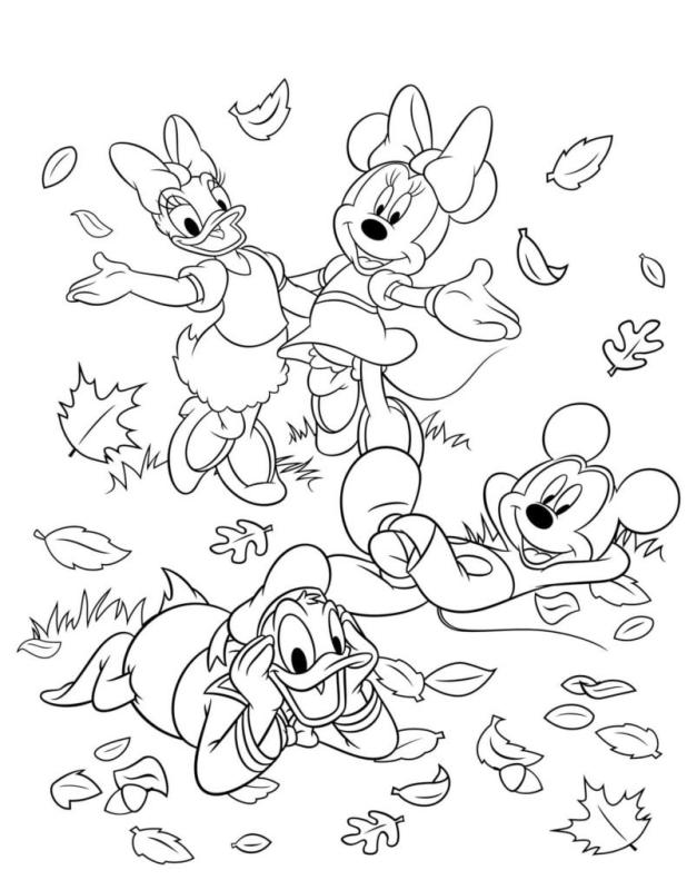 Раскраска Микки Маус и Друзь