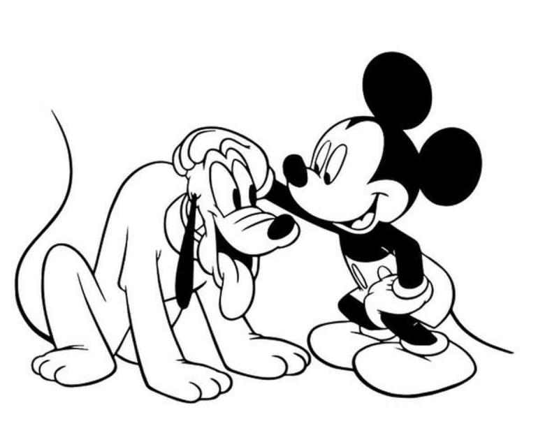 Микки Маус и Плуто раскраска