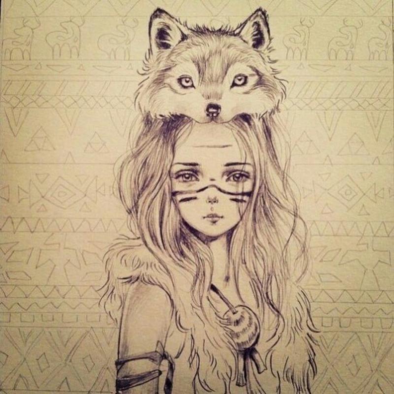 Рисунки для срисовки девочки