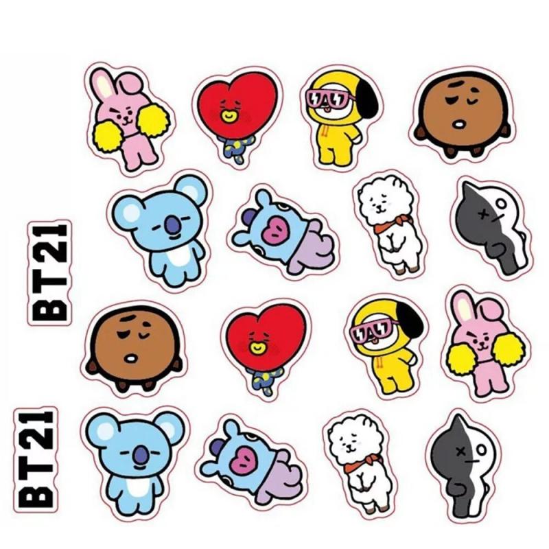 Стикеры bt21 BTS чб