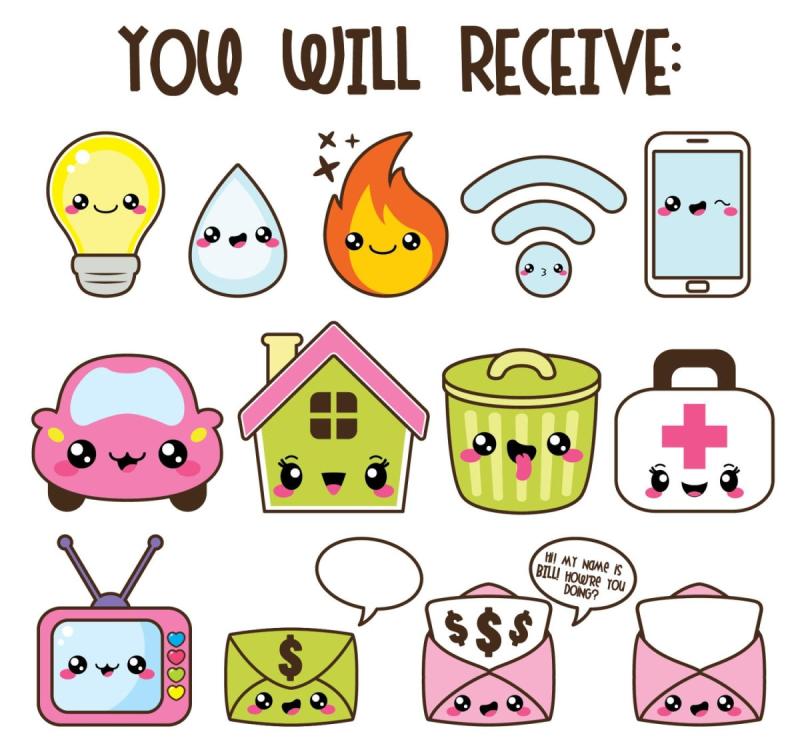 Наклейки для срисовки кавайные