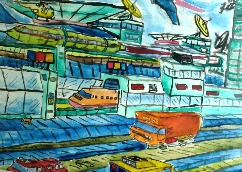 Космические города рисунки детей