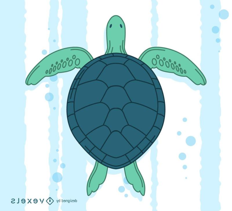 Черепаха акварелью скетчинг