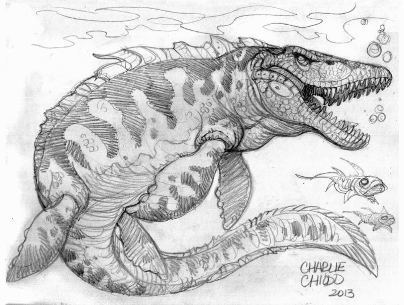 Мозазавр раскраска64