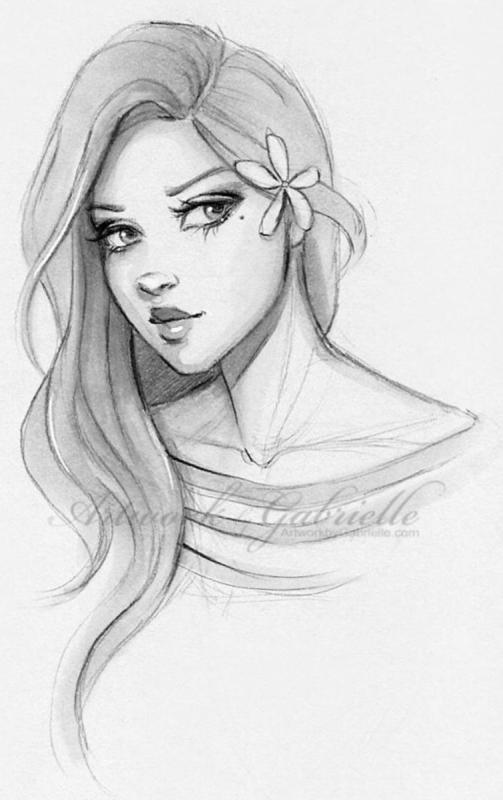 Рисунок девушки карандашом