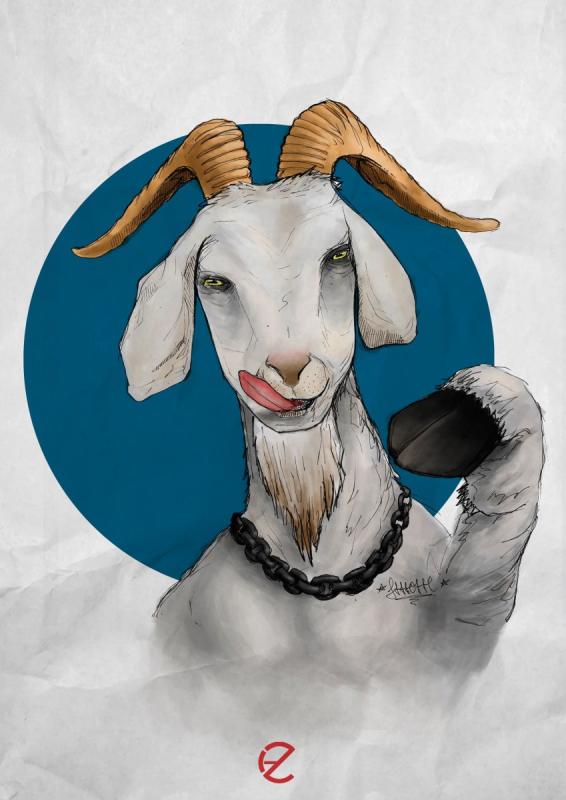 Смешная коза мультяшная