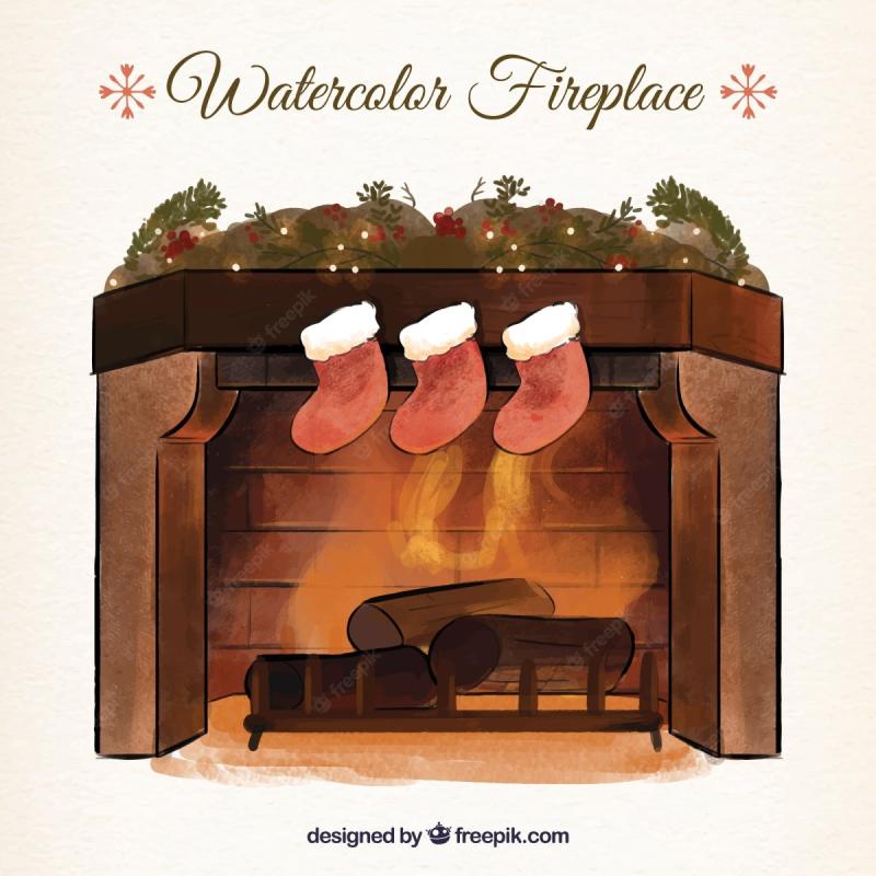 Нарисованный камин в интерьере