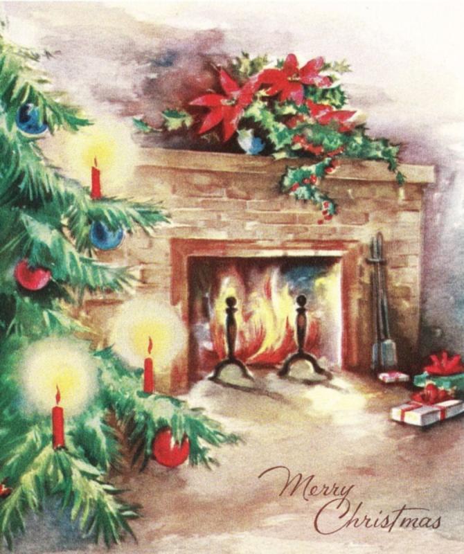 Камин рисунок