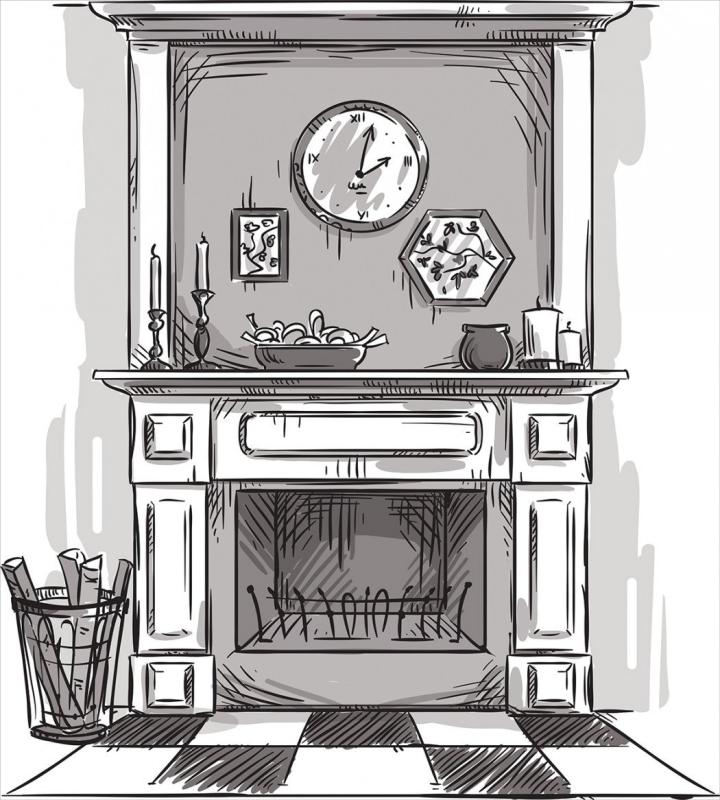 Камин раскраска для детей