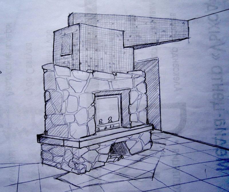 Новогодний интерьер эскиз