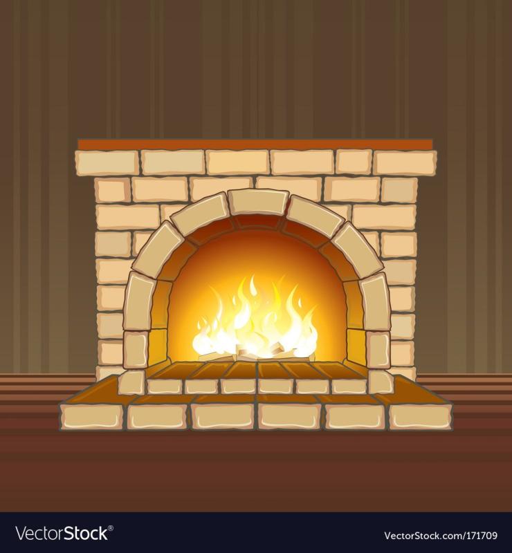 Рождественский камин акварель