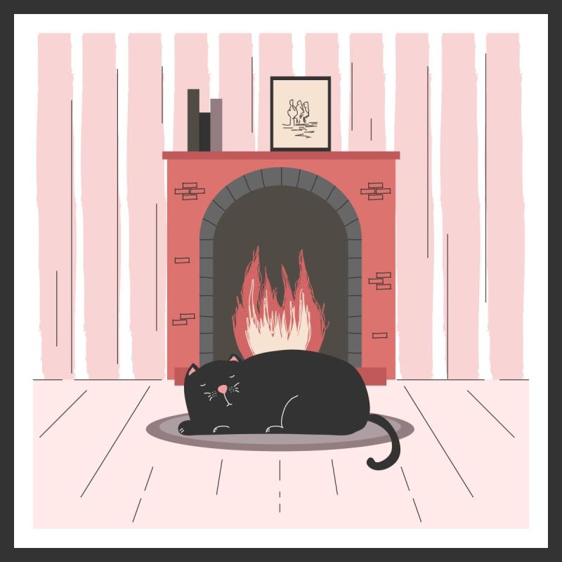 Трафарет "камин"