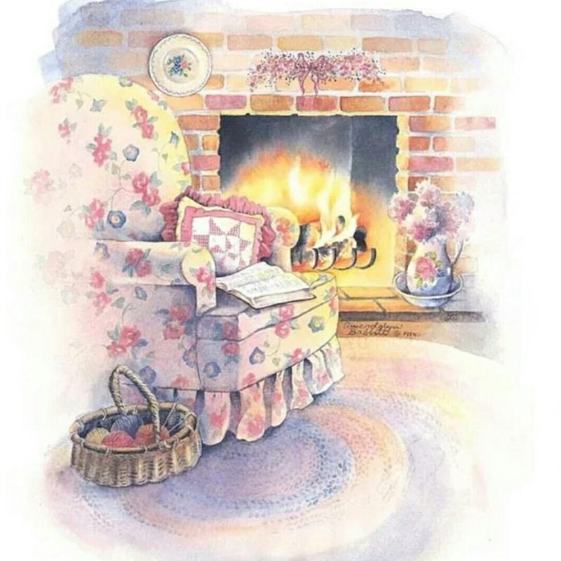 Нарисованный камин