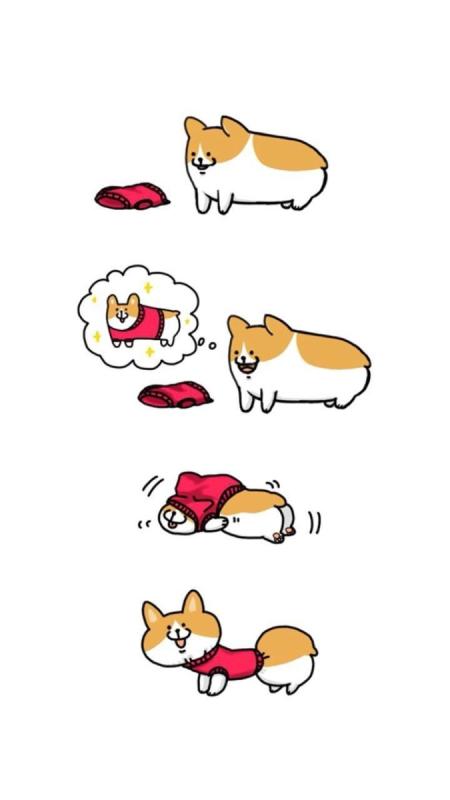 Корги рисунок смешной