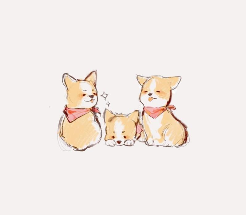 Корги арт Минимализм