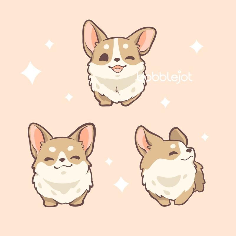 Корги рисуночек миленький