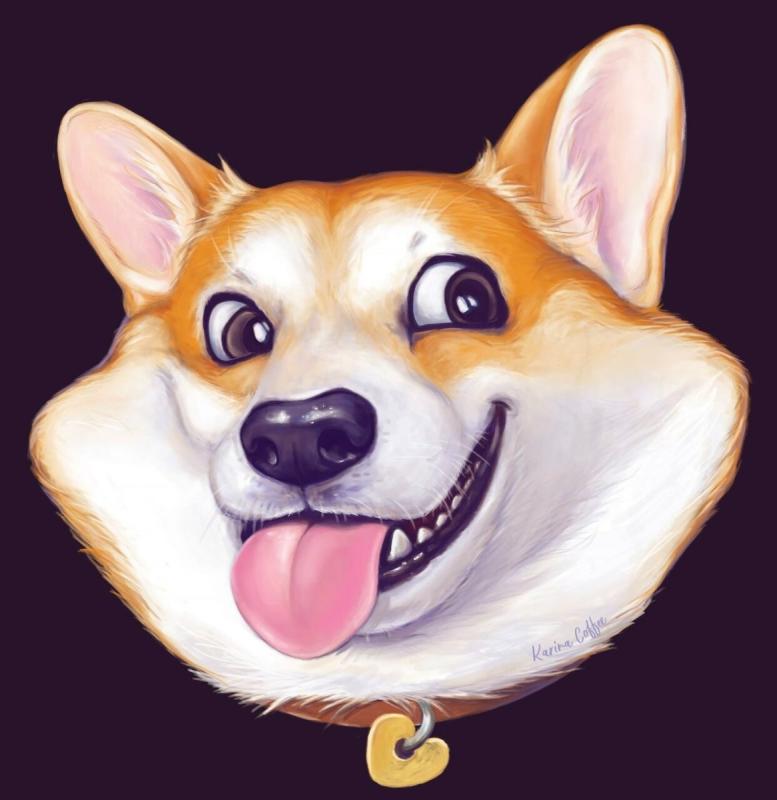 Корги и кофе картинка мультяшная