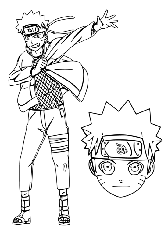 Наруто и Саске разукрашка